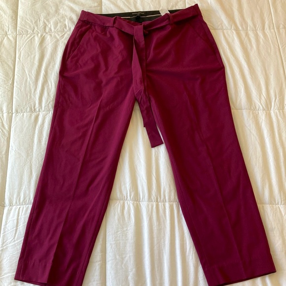 Sz 14-Worn twice! Avery Tie-waist Tailored Ankle Pant in Beet Root. - Picture 3 of 8